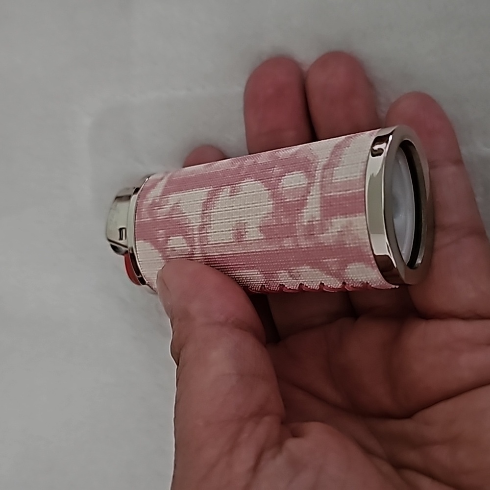 Dior Pink and Cream Logo-Print Lighter Cover - Picture 3 of 4